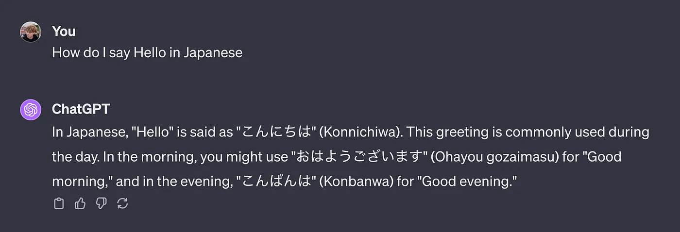 ChatGPT translation